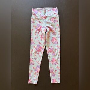 LoveShackFancy Pink and Purple Floral Leggings, S